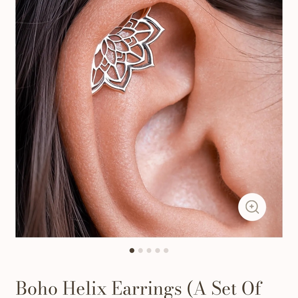 Silver Boho Helix Earrings